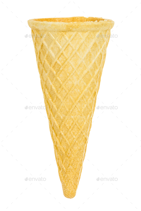 Empty ice cream cone on white background Stock Photo by mkos83 PhotoDune